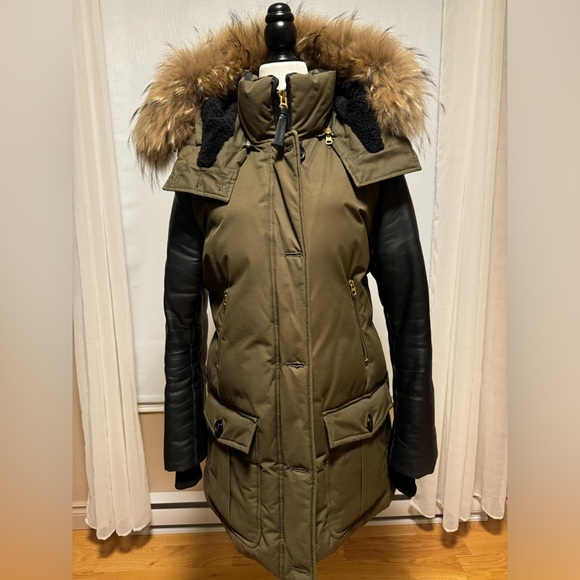 Pre-loved Mackage Cynthia Leather Sleeved Down Parka - Picture 1 of 7